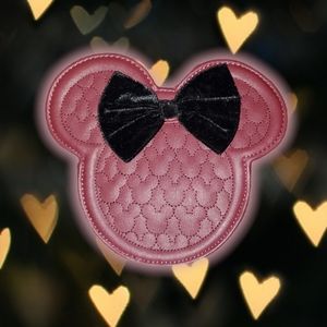 Loungefly × Minnie Mouse Maroon Quilted Crossbody Purse